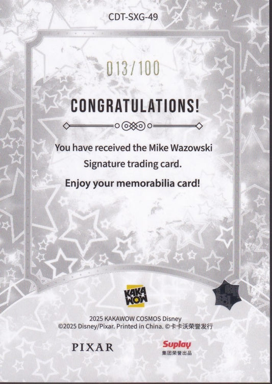 2025 Kakawow Cosmos Disney Auto COSMOS Star #CDT-SXG-49 Mike Wazowski 013/100