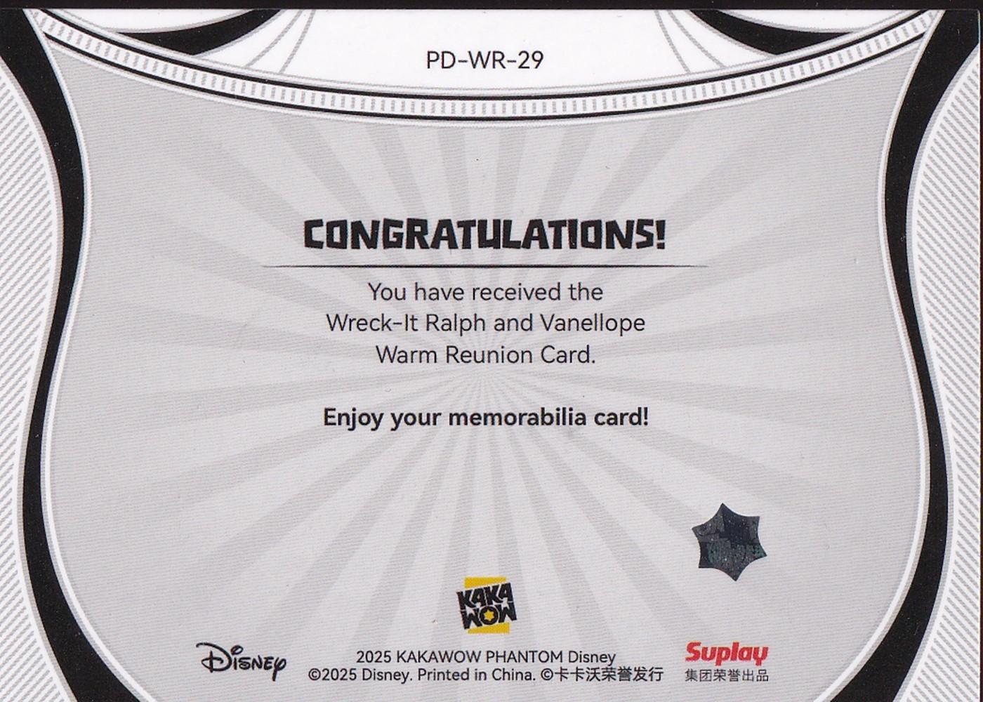 2025 Kakawow Phantom Disney Warm Reunion #PD-WR-29 Wreck-It Ralph & Vanellope