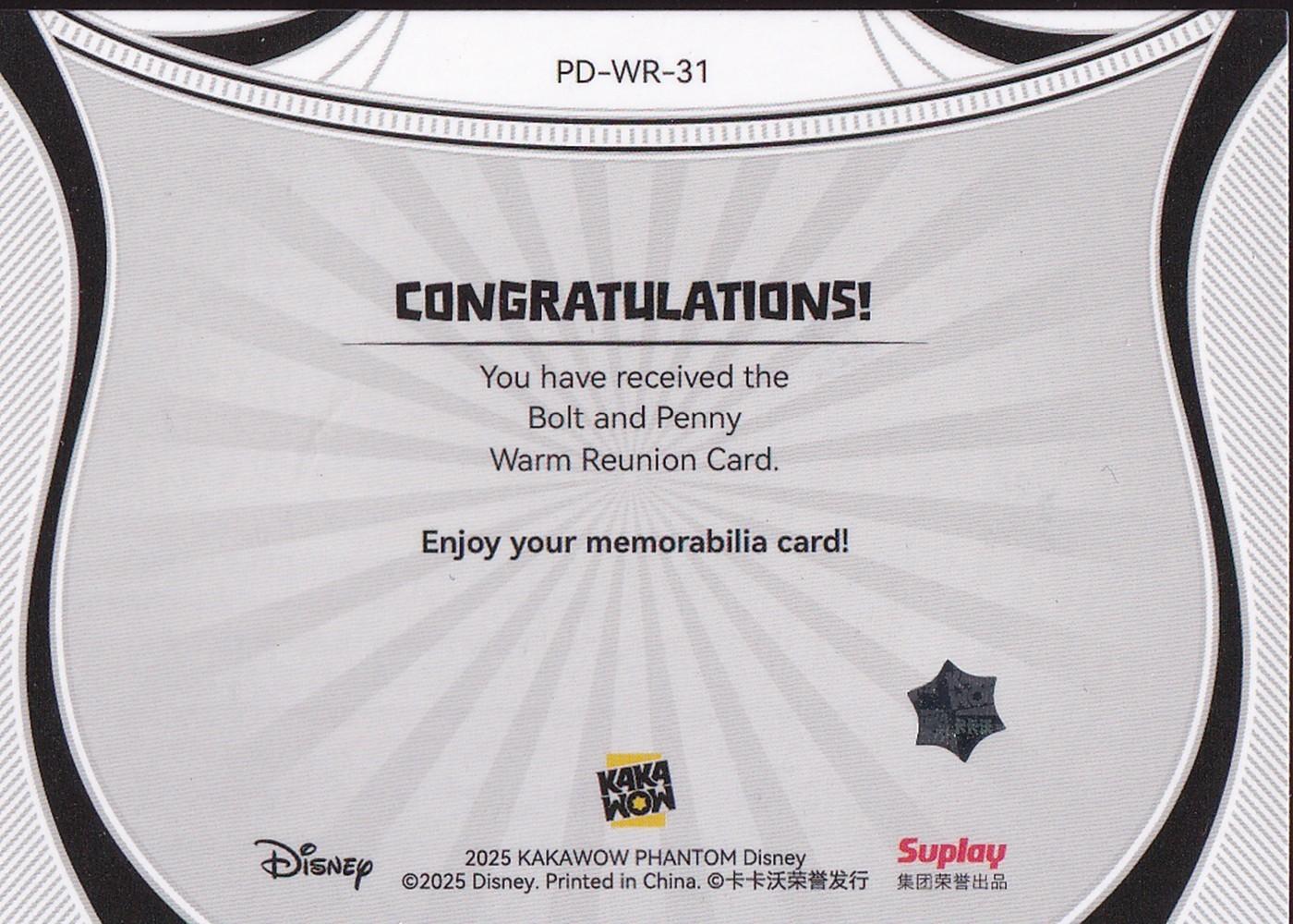 2025 Kakawow Phantom Disney Warm Reunion #PD-WR-31 Bolt & Penny