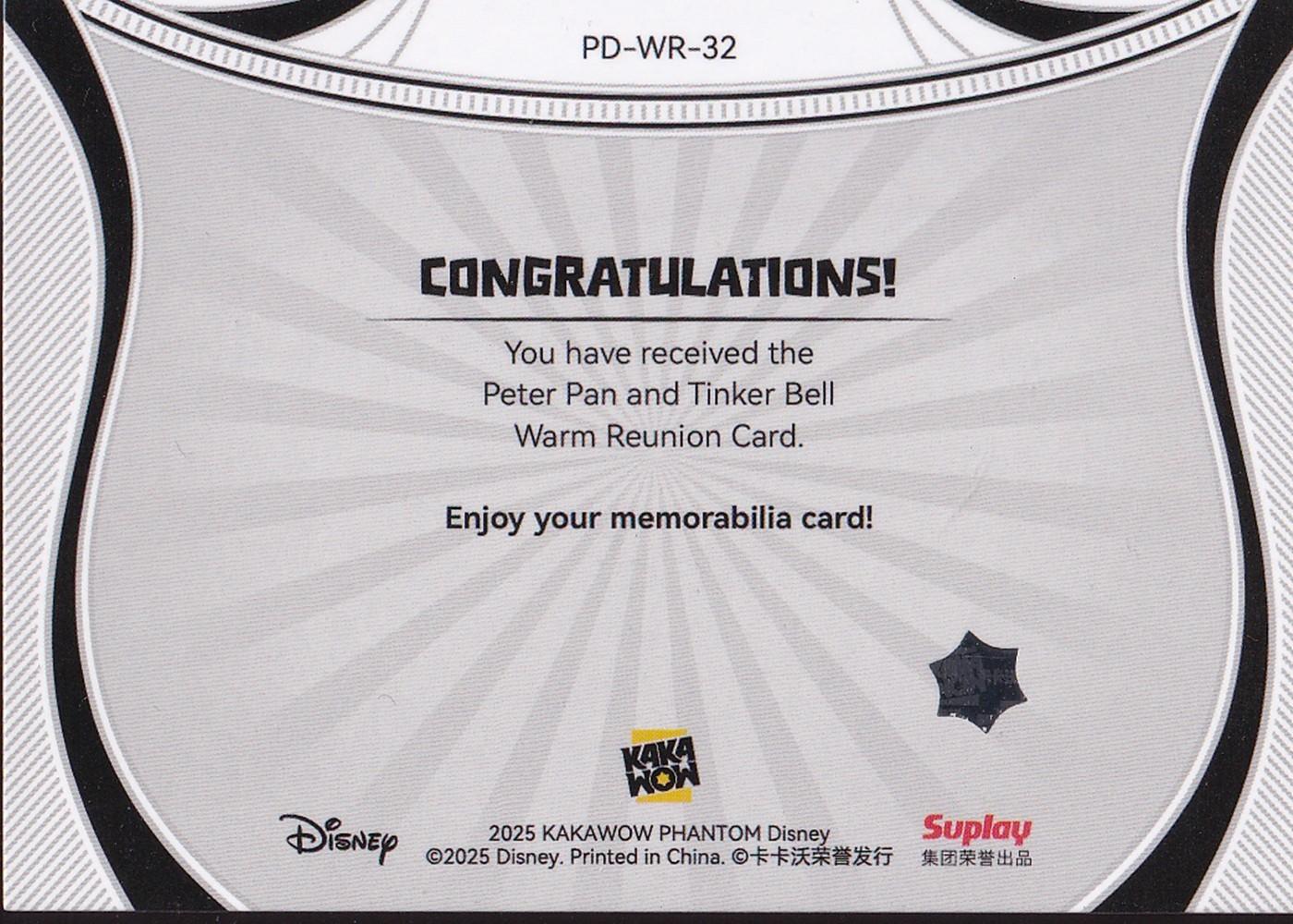 2025 Kakawow Phantom Disney Warm Reunion #PD-WR-32 Peter Pan & Tinker Bell
