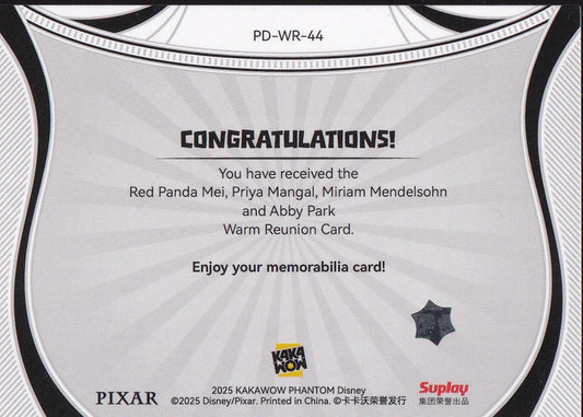 2025 Phantom Warm Reunion #PD-WR-44 Red Panda Mei & Abby Park & Priya  & Miriam
