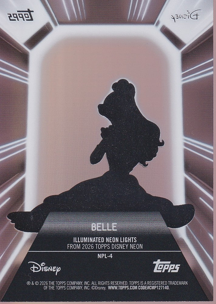 2026 Topps Disney Neon Neon PETG Lights #NPL-4 Belle