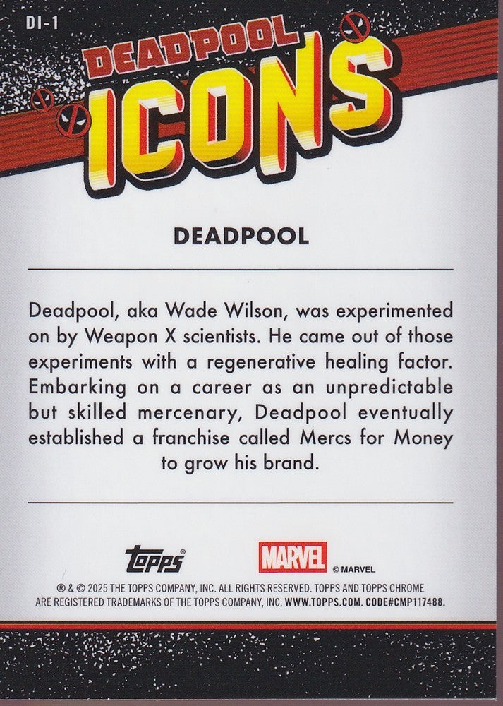 2025 Topps Chrome Deadpool-Deadpool Icons #DI-1 Deadpool