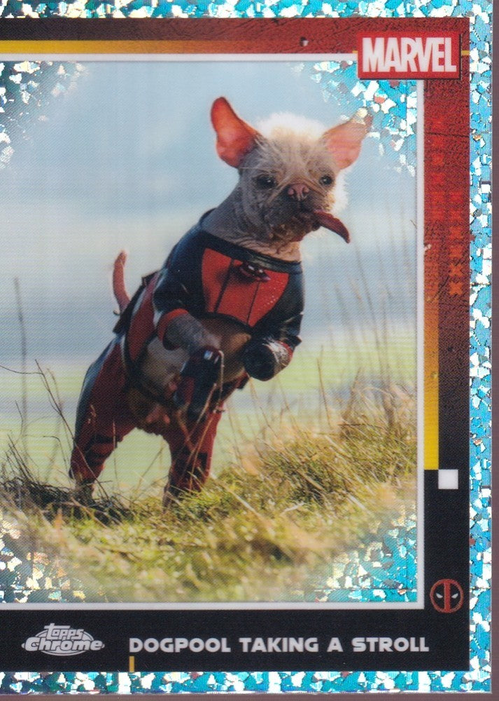 2025 Topps Chrome Deadpool Mini Diamond Refractors #73 Dogpool Taking A Stroll