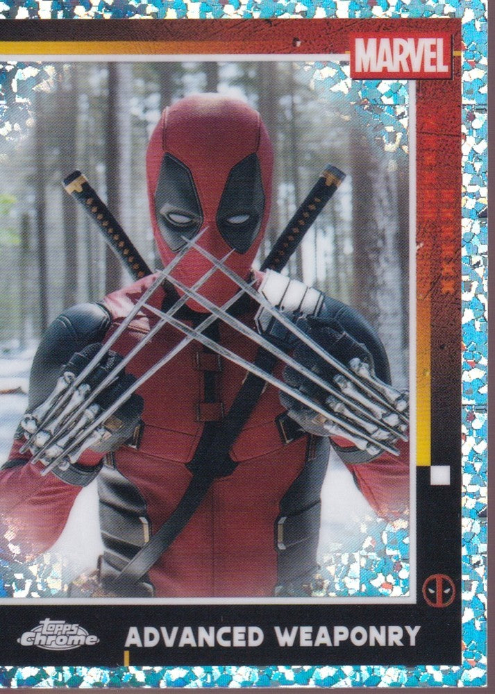 2025 Topps Chrome Deadpool Mini Diamond Refractors #54 Advanced Weaponry