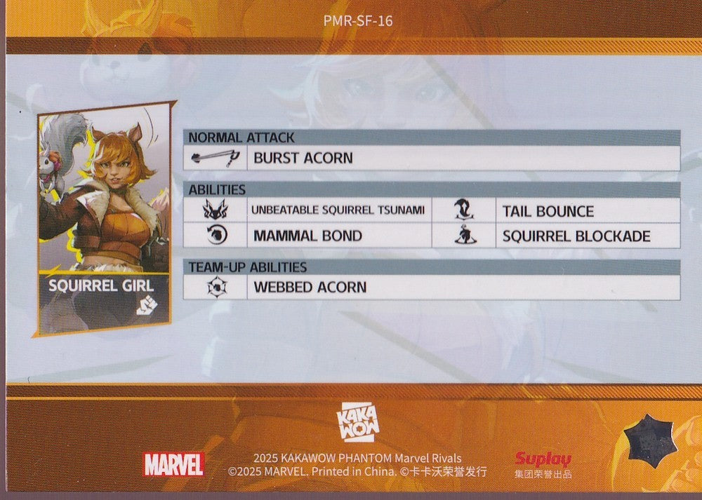 2025 Kakawow Phantom Marvel Rivals Identity #PMR-SF-16 Squirrel Girl