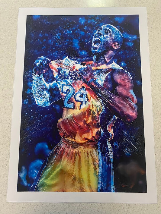 KOBE BRYANT-LOS ANGELES LAKERS-40CM(W)x60CM(L) CANVAS PRINT POSTER-(ROLLED)