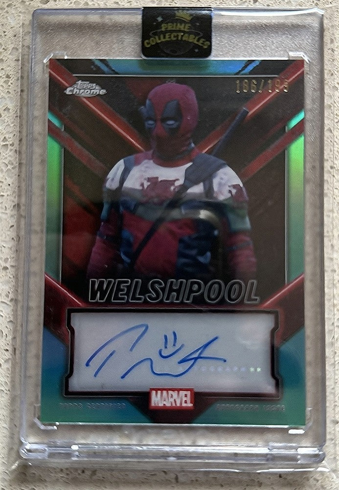 2025 Topps Deadpool Autographs Aqua #TC-PM Paul Mullin as Welshool (186/199)