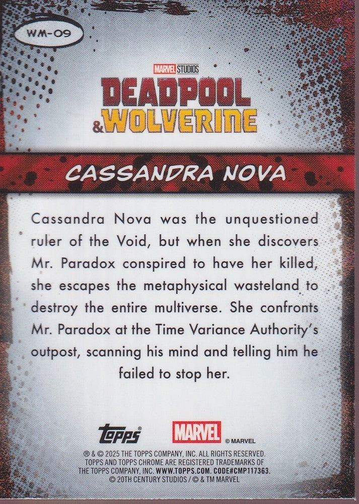 2025 Topps Deadpool Well You Got Nothing to Say Mouth #WM-09 Cassandra Nova