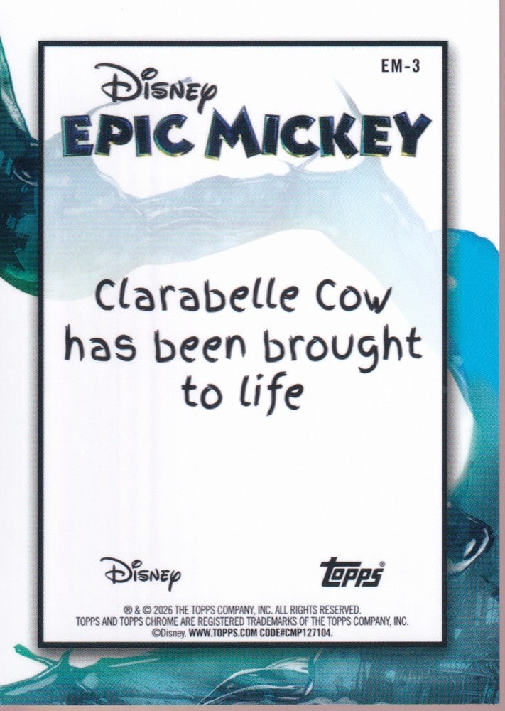 2026 Topps Disney Neon Epic Mickey #EM-3 Clarabelle Cow