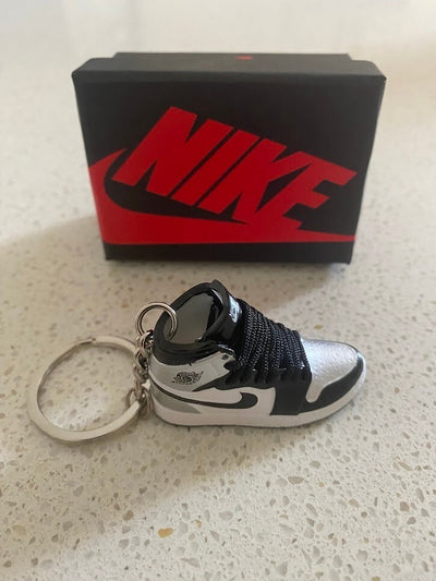 AIR JORDAN 1 RETRO HIGH-(SILVER TOE)-3D SNEAKER KEYCHAIN WITH BOX