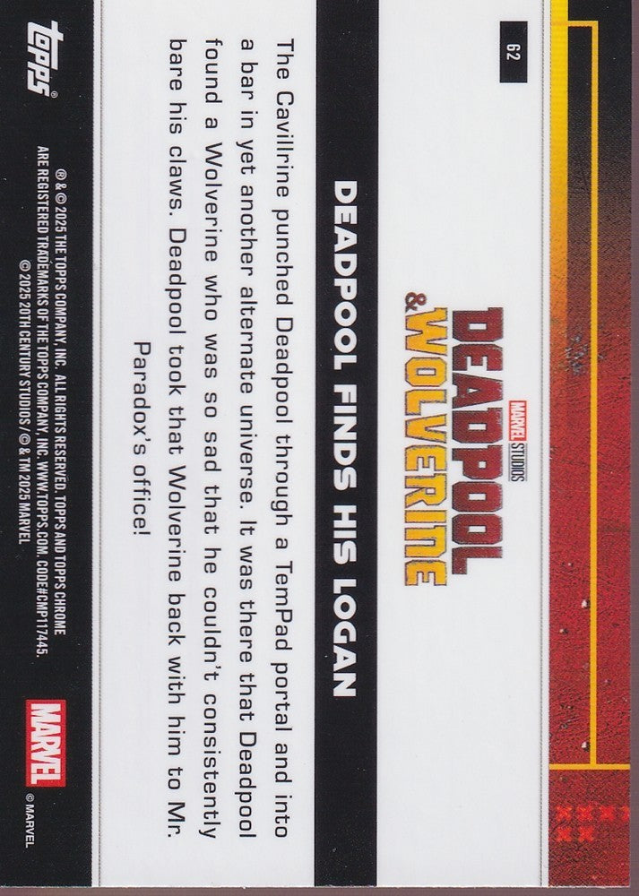 2025 Topps Deadpool Green Aqua RayWave #62 Deadpool Finds His Logan (060/150)