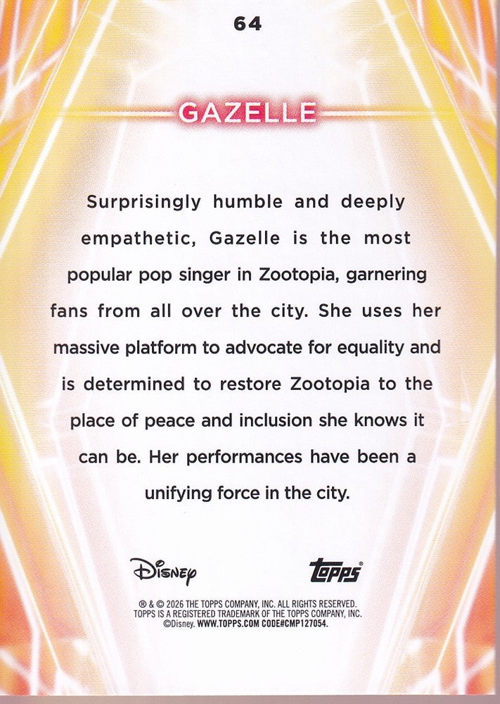 2026 Topps Disney Neon Rainbow Foil #64 Gazelle
