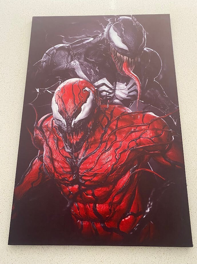 VENOM & CARNAGE-MARVEL-FRAMED STRETCHED CANVAS PRINT-ART-READY TO HANG-40CMx60CM