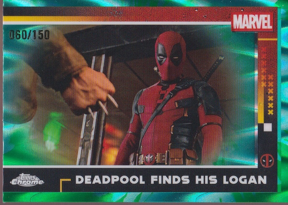 2025 Topps Deadpool Green Aqua RayWave #62 Deadpool Finds His Logan (060/150)