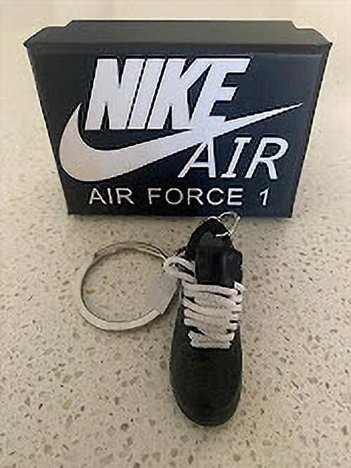 NIKE AIR FORCE 1 LOW OFF-WHITE-(BLACK WHITE)-3D SNEAKER KEYCHAIN WITH BOX