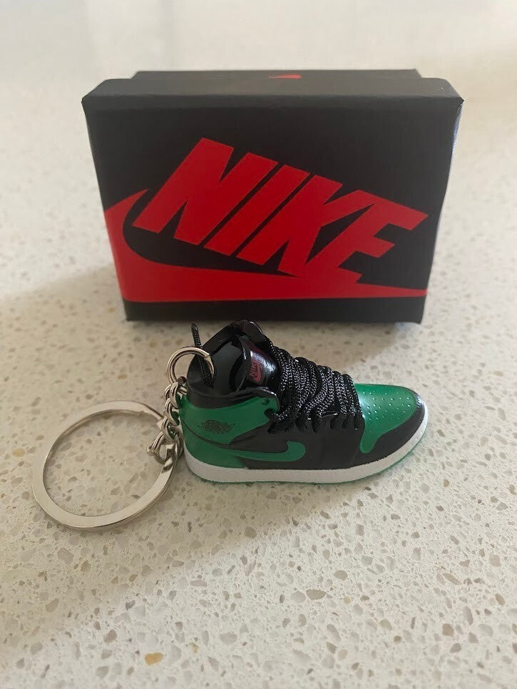 AIR JORDAN 1 RETRO HIGH-(PINE GREEN BLACK)-3D SNEAKER KEYCHAIN WITH BOX
