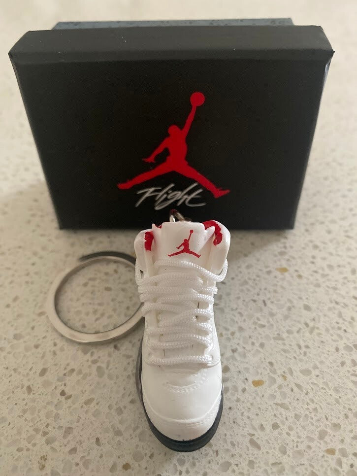 AIR JORDAN 5 RETRO-(FIRE RED)-1/6 SCALE 3D SNEAKER KEYCHAIN WITH BOX