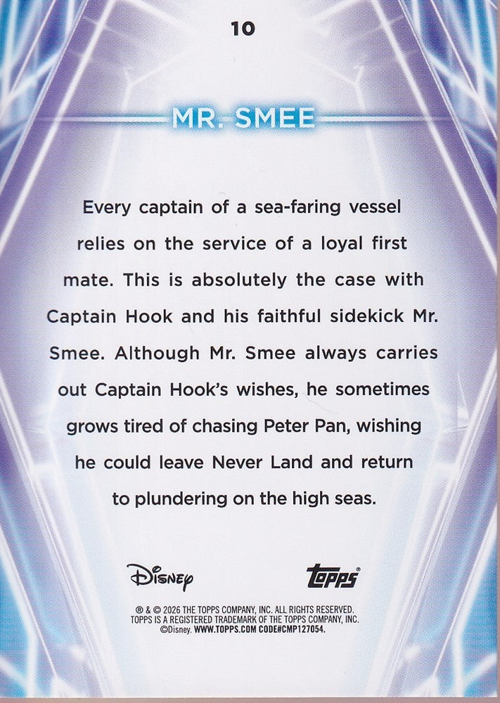 2026 Topps Disney Neon Pink Green Blue #10 Mr. Smee (077/150)