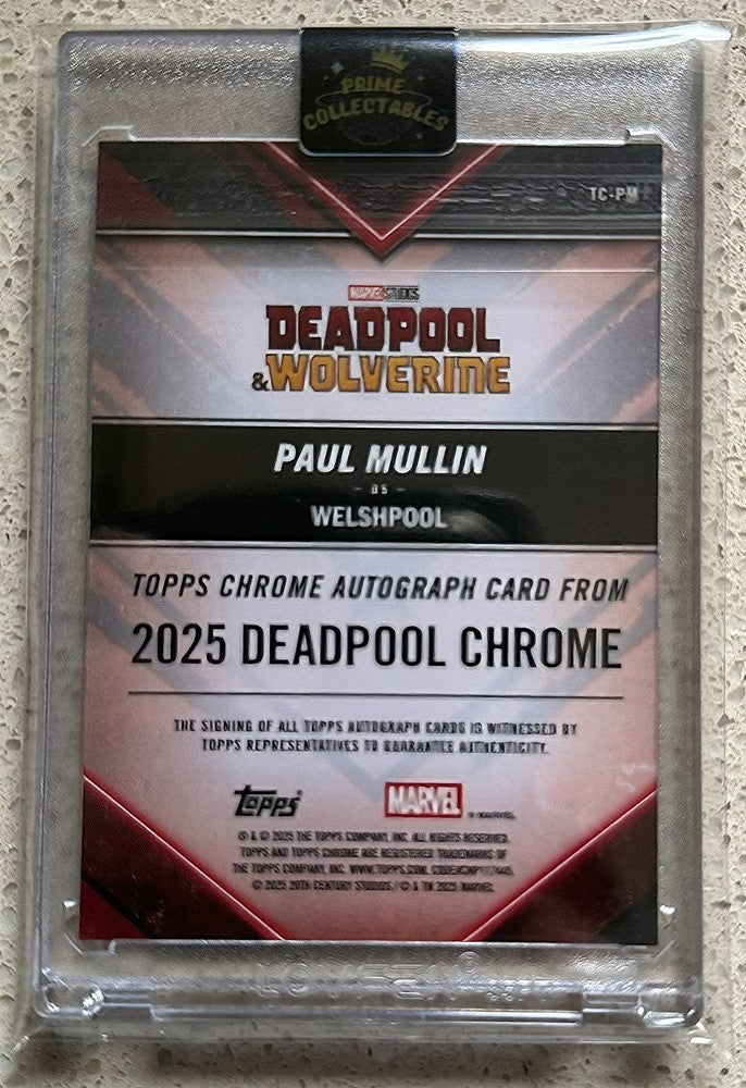 2025 Topps Deadpool Autographs Aqua #TC-PM Paul Mullin as Welshool (186/199)