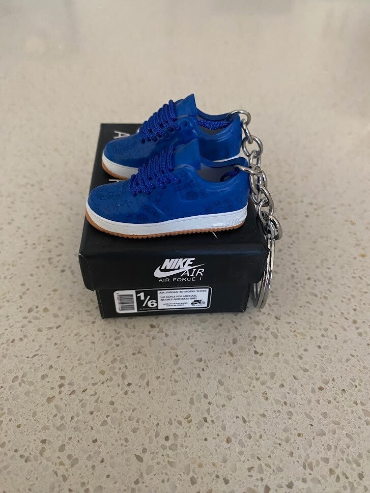 NIKE AF1 LOW-(CLOT BLUE SILK)-1/6 SCALE 3D SNEAKERS KEYCHAIN SET WITH BOX