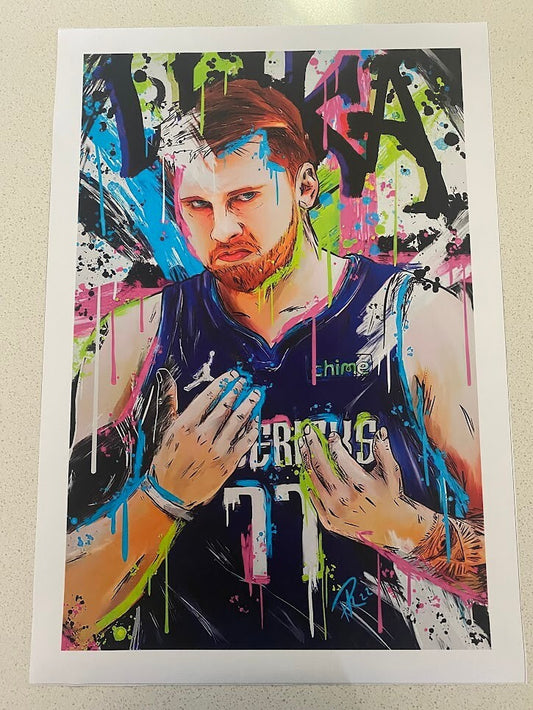 LUKA DONCIC-DALLAS MAVERICKS-40CM(W)x60CM(L) CANVAS PRINT POSTER-(ROLLED)