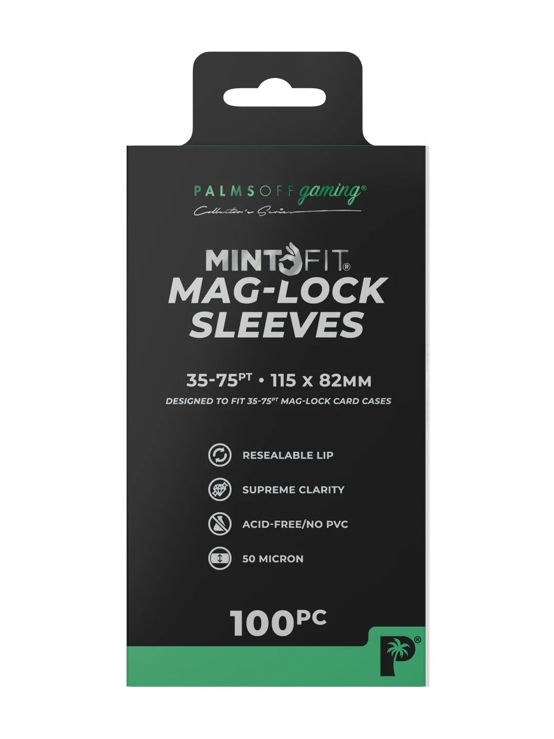 Palms Off Gaming MintFit Mag-Lock Card Case Sleeves (35pt-75pt) - 100pc