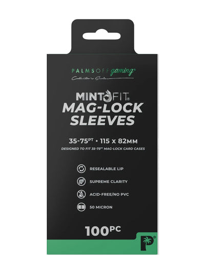 Palms Off Gaming MintFit Mag-Lock Card Case Sleeves (35pt-75pt) - 100pc