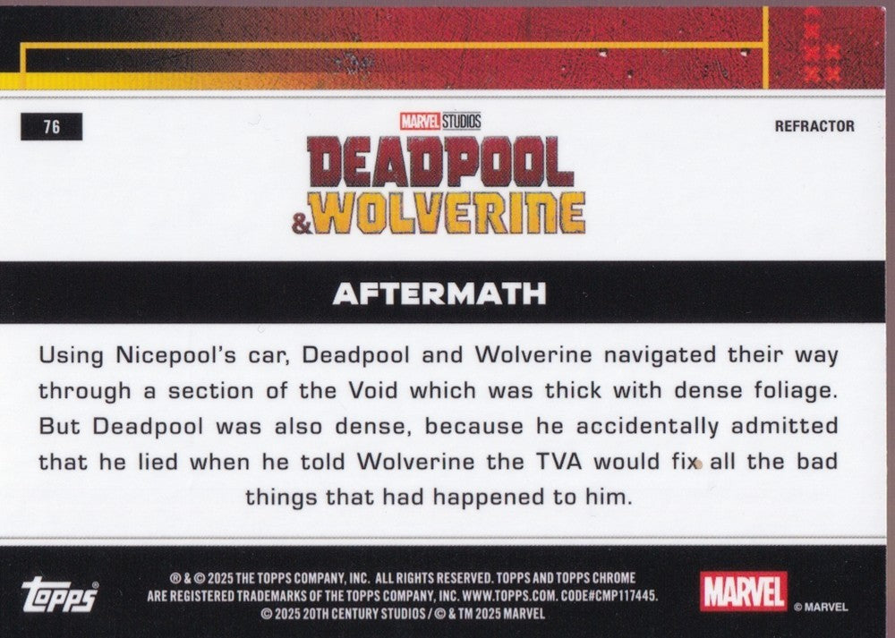 2025 Topps Chrome Deadpool Refractors #76 Aftermath