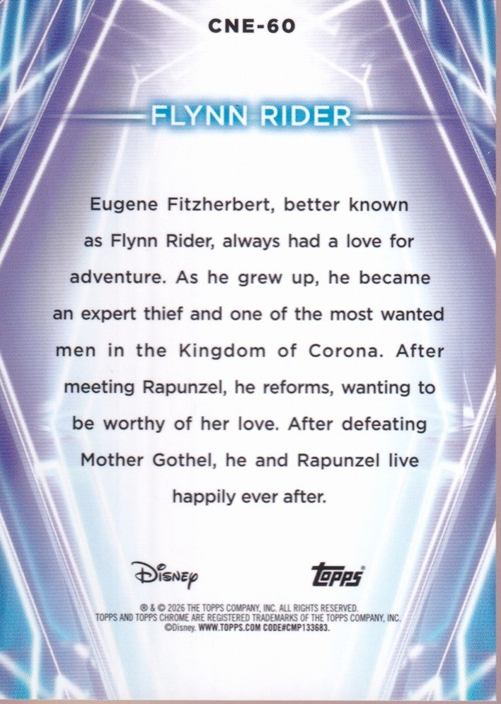 2026 Topps Disney Neon Chrome Neon-Etch #CNE-60 Flynn Rider